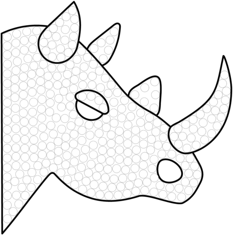 Rhinoceros Dot Art Coloring Page